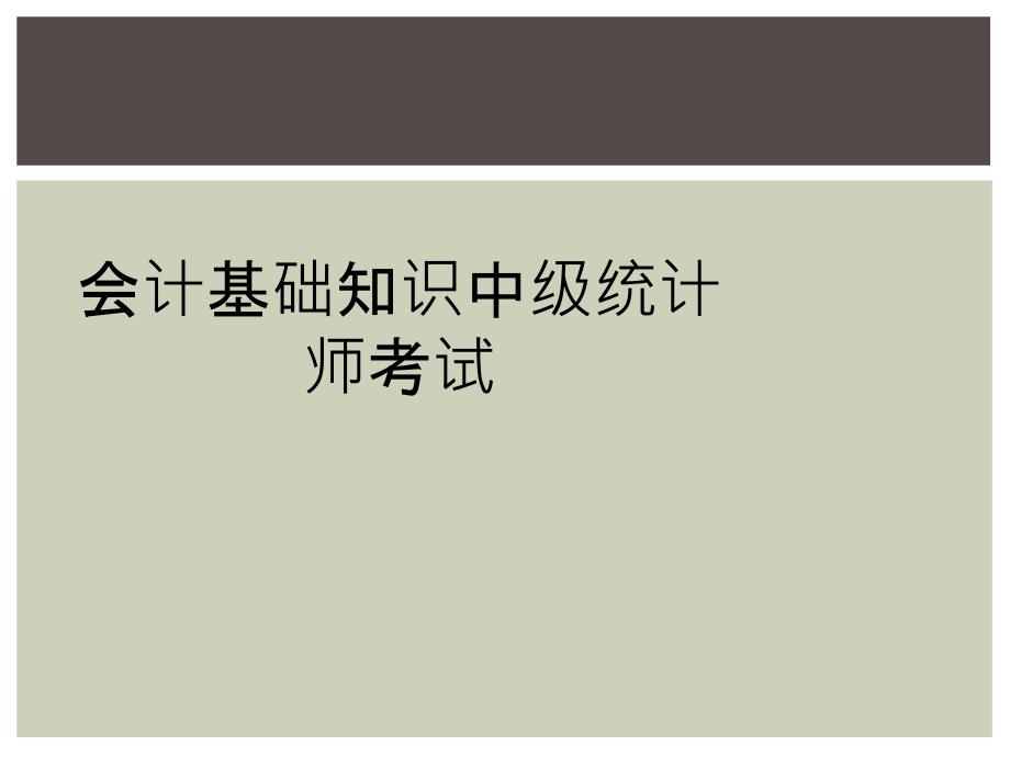 会计基础知识中级统计师考试_第1页