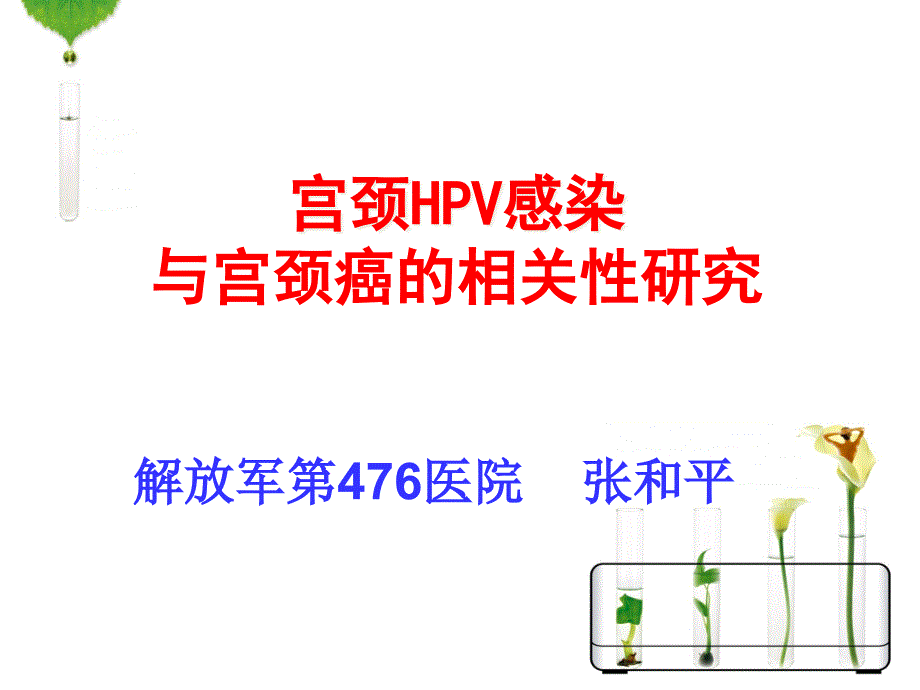 洪宇课件：HPV感染与宫颈癌_第1页