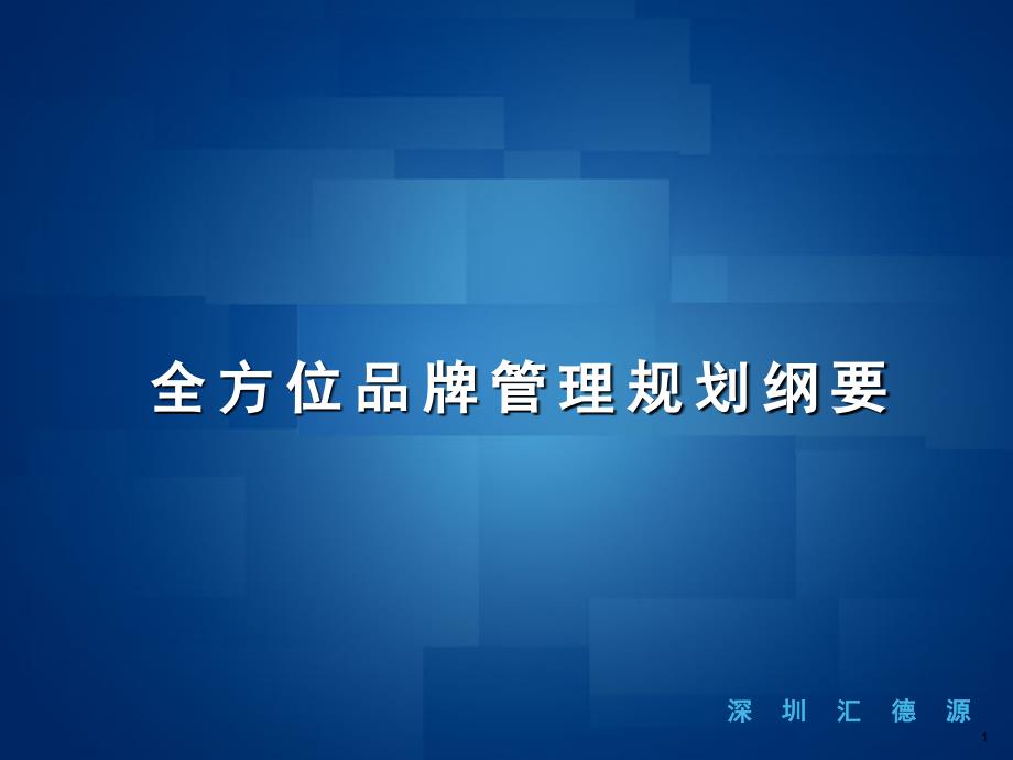 某大型汽车集团品牌管理规划_第1页