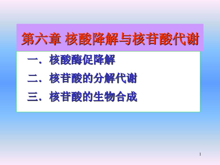 核酸降解与核苷酸代谢_第1页