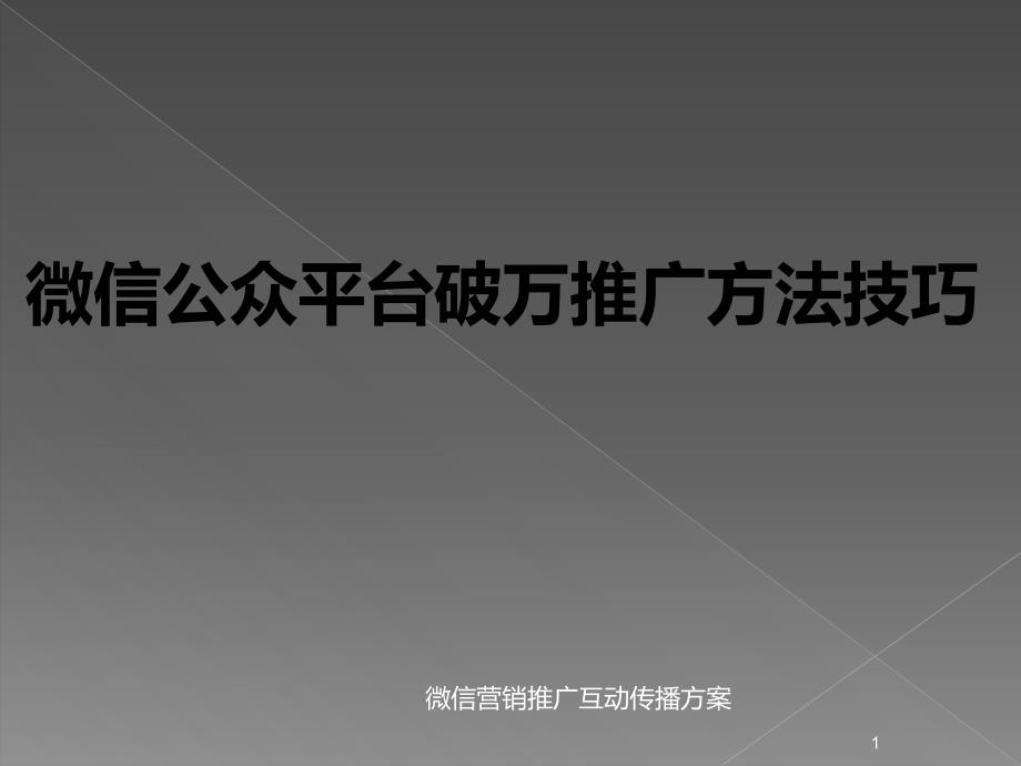 微信推广关注上万营销技巧方案_第1页