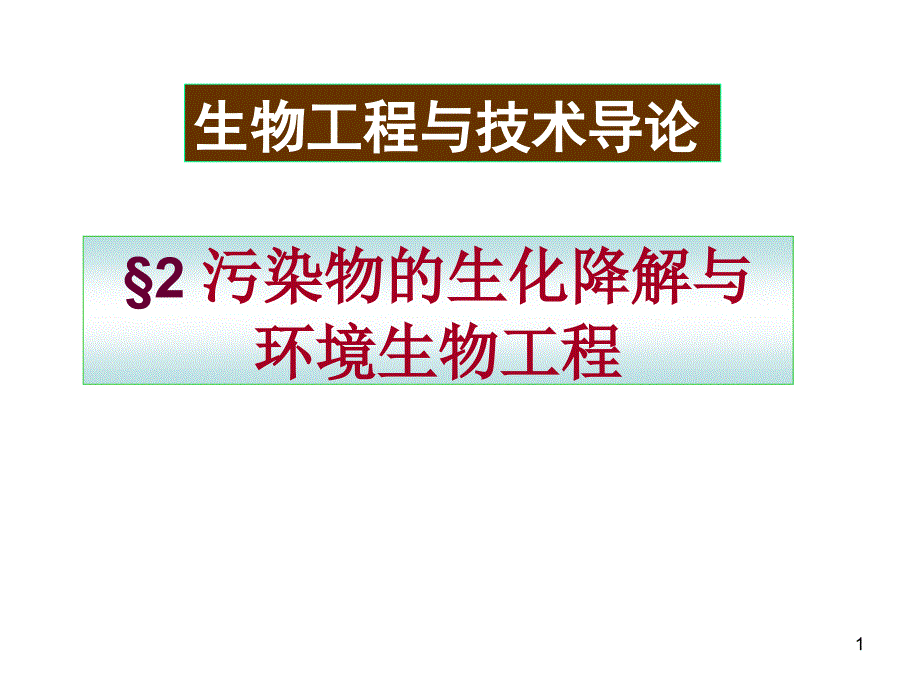 染物的生化可降解性与环境工程2011讲稿_第1页