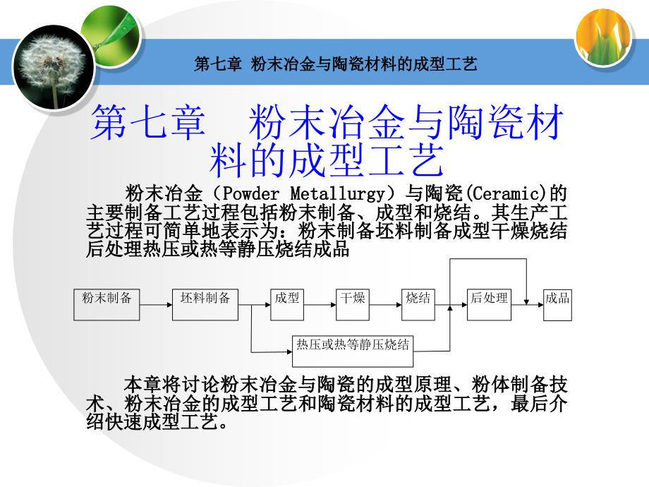 粉末冶金与陶瓷材料的成型工艺_第1页