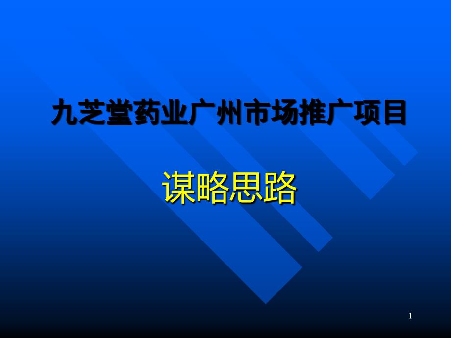 九芝堂药业广州市场推广项目谋略思路--543953454_第1页