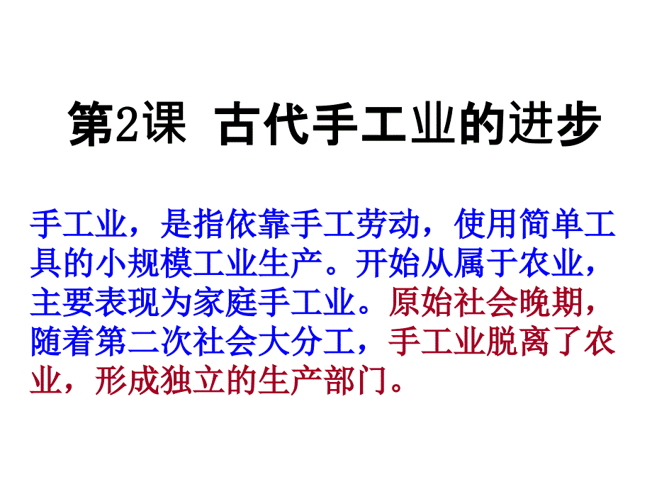 必修二历史第二课古代手工业的进步ppt课件_第1页