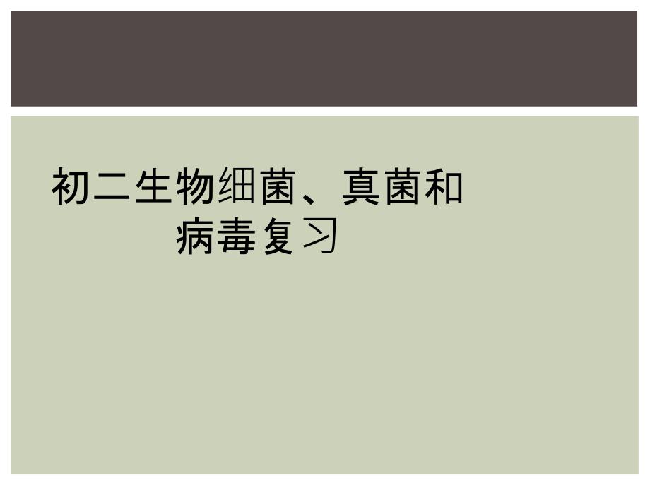 初二生物细菌、真菌和病毒复习_第1页