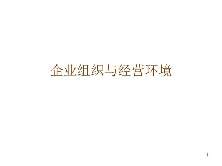 中英合作企业组织与经营环境XXXX年串讲_第1页