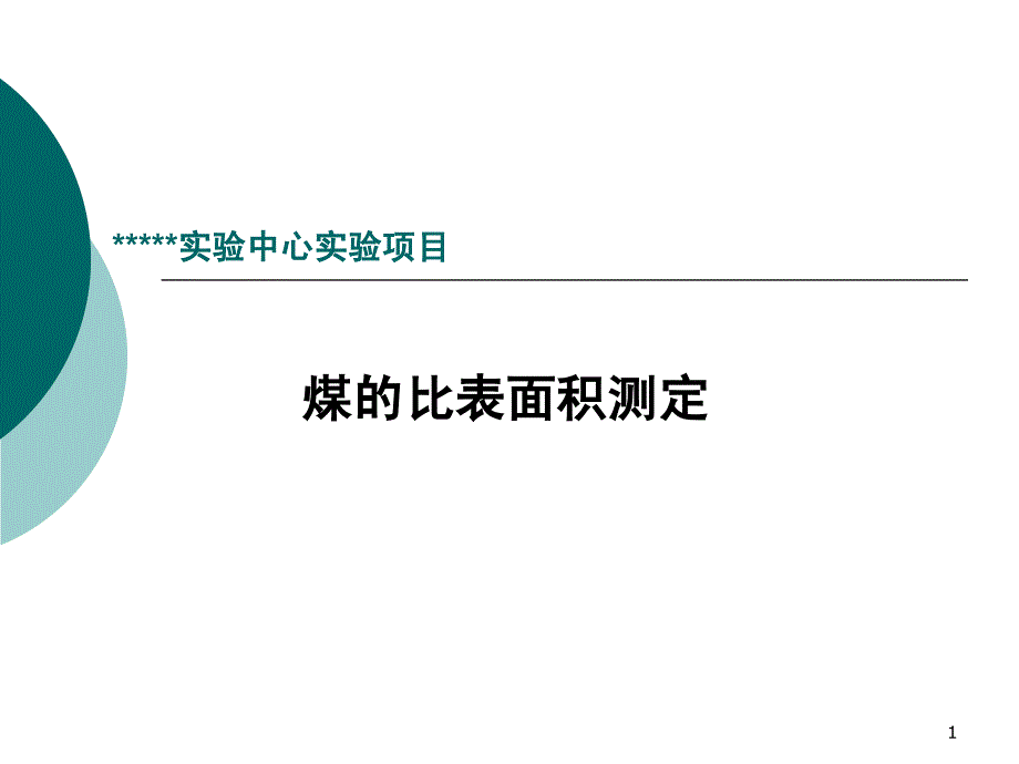 煤的比表面积测定_第1页