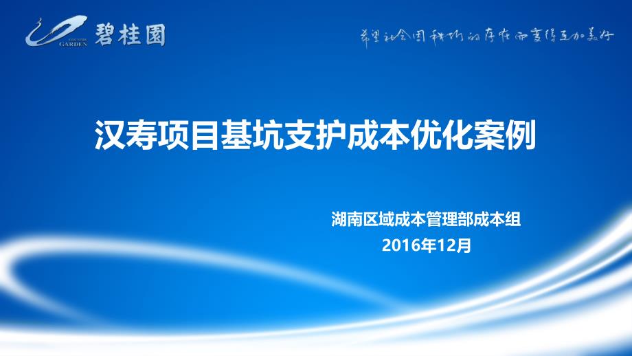 知名企业基坑支护成本优化案例课件_第1页