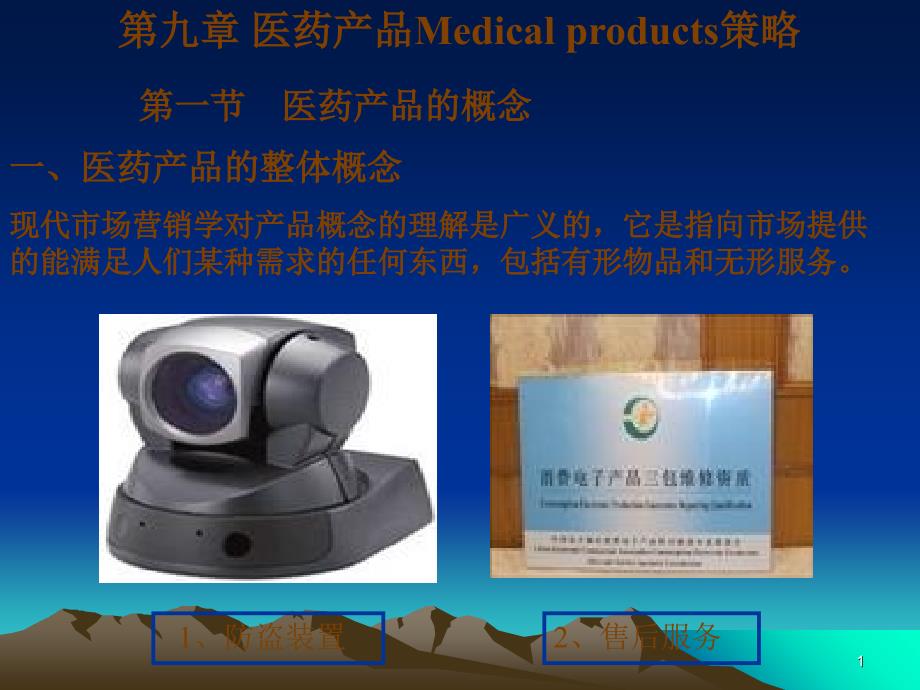 九章节医药产品Medicalproducts策略_第1页