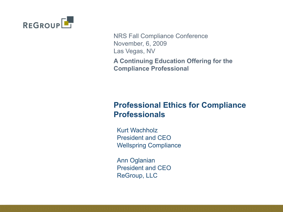 Professional Ethics for Compliance Professionals_第1页