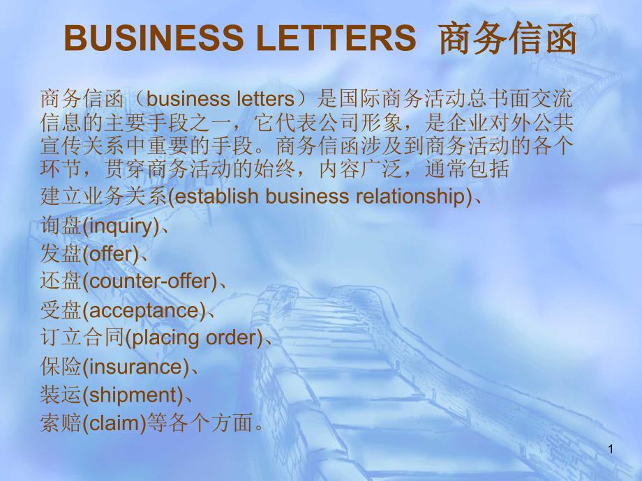 BUSINESS LETTERS商务信函_第1页