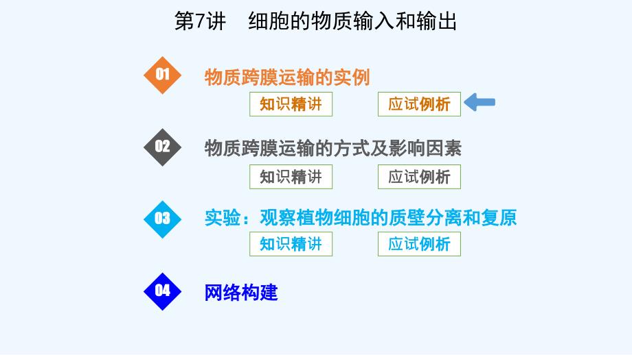 生物一轮复习第讲 细胞物质输入和输出_第1页