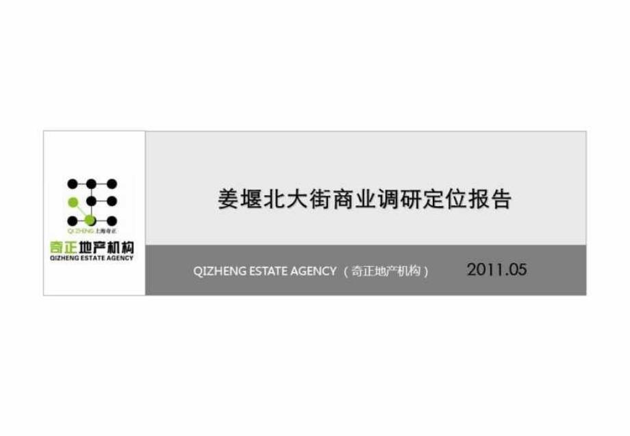 2011年05月泰州姜堰北大街商业调研定位报告_第1页