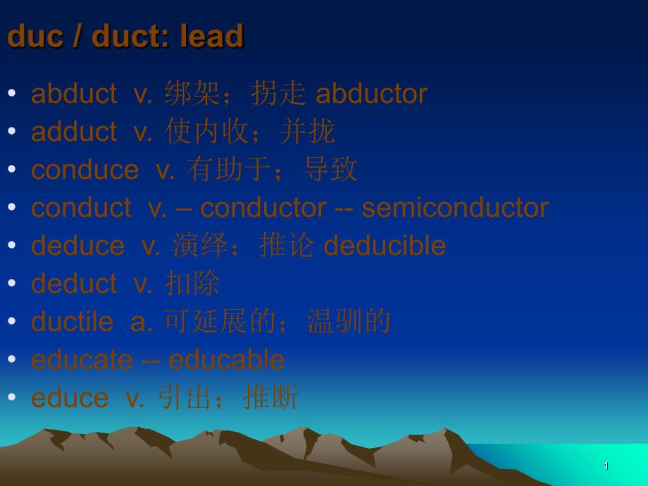 单词学习之词根duc duct_第1页