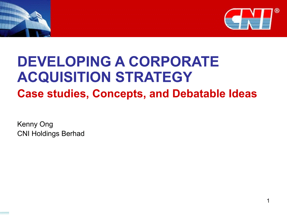 DEVELOPING A CORPORATE ACQUISITION STRATEGY_第1页