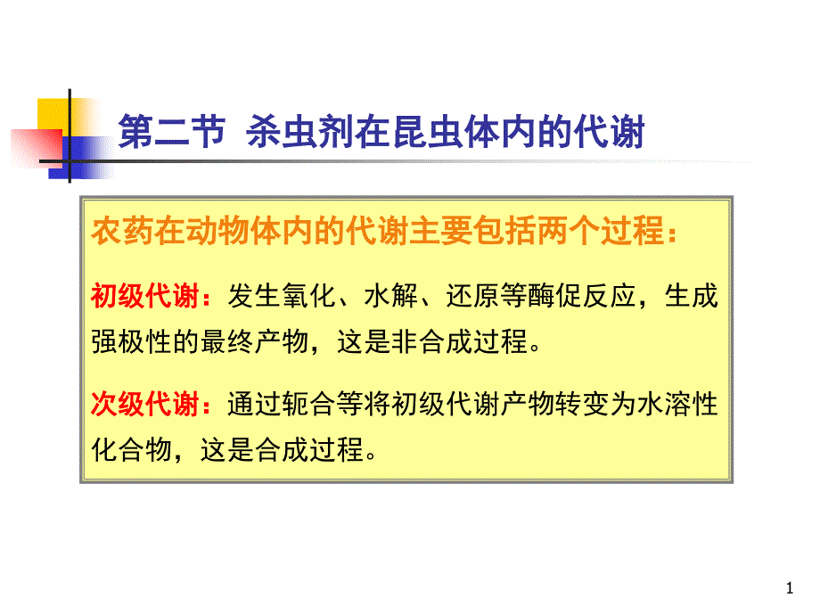 第二节 杀虫剂在昆虫体内的代谢_第1页