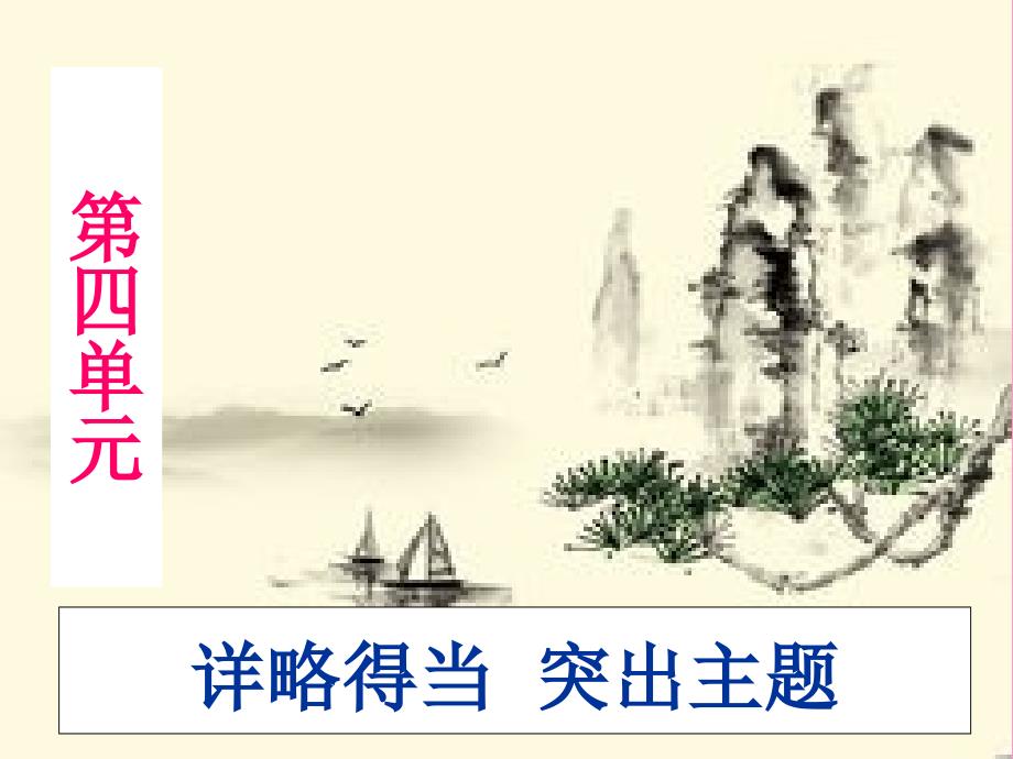 【高效作文训练】七年级语文作文指导课件：第四单元详略得当、突出主题(共108张)_第1页