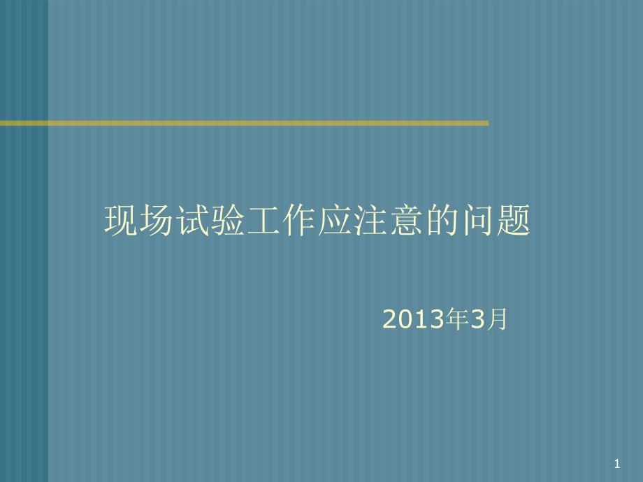 现场试验工作应注意的问题20130320_第1页