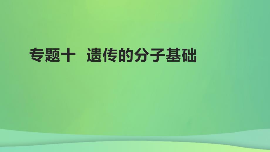 全国通用版2022年高考生物专题复习第四单元专题十遗传的分子基次件_第1页