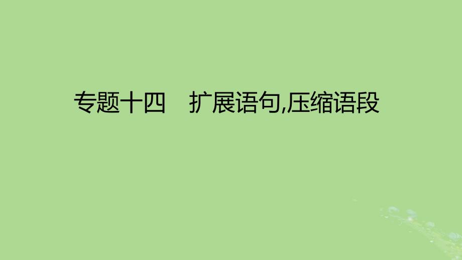 2023版高考语文一轮总复习专题十四扩展语句压缩语段课件_第1页