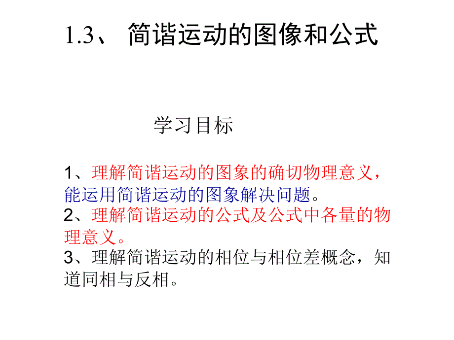 简谐运动图像和公式_第1页