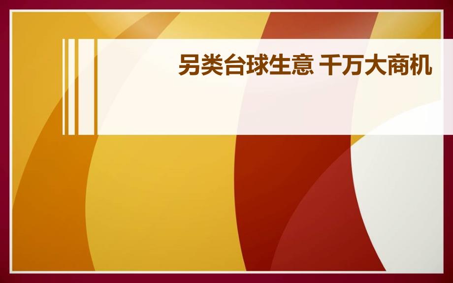 另类台球生意 千万大商机_第1页