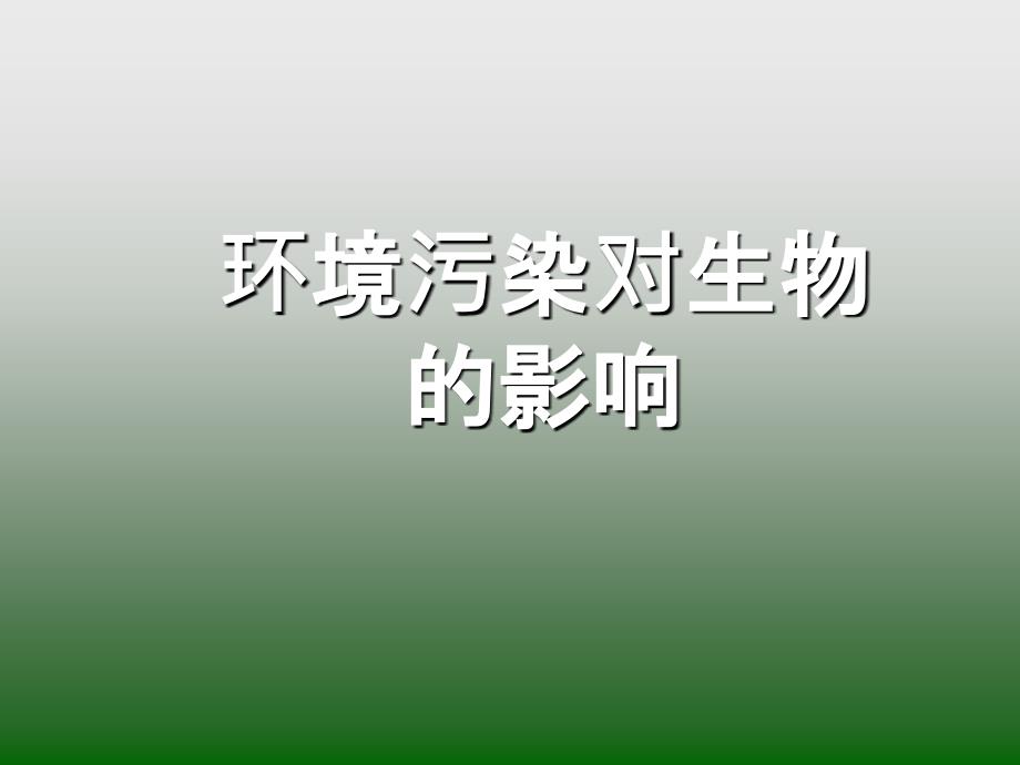 七年级生物探究环境污染对生物的影响课件人教版_第1页