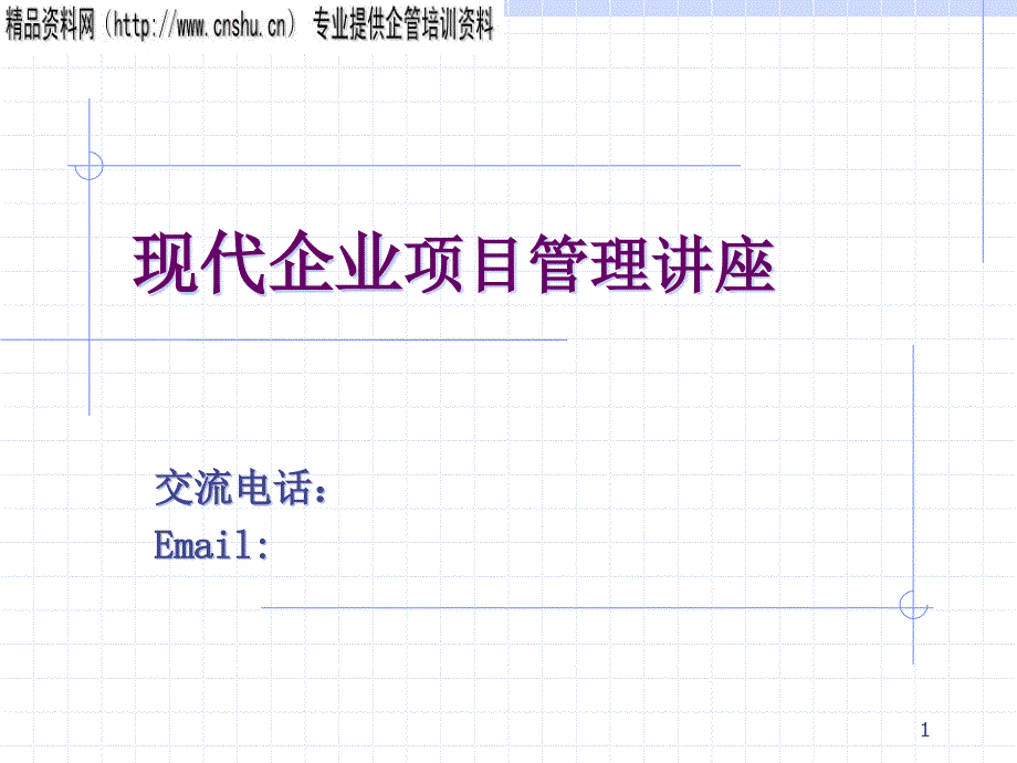 现代企业项目管理讲座_第1页