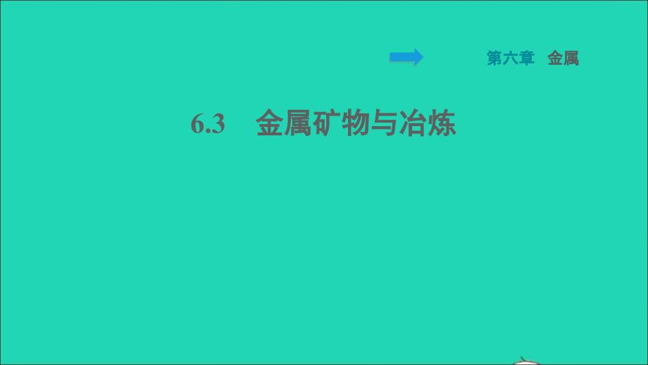 2022九年级化学下册第六章金属6.3金属矿物与冶炼习题课件新版粤教版20220614143_第1页