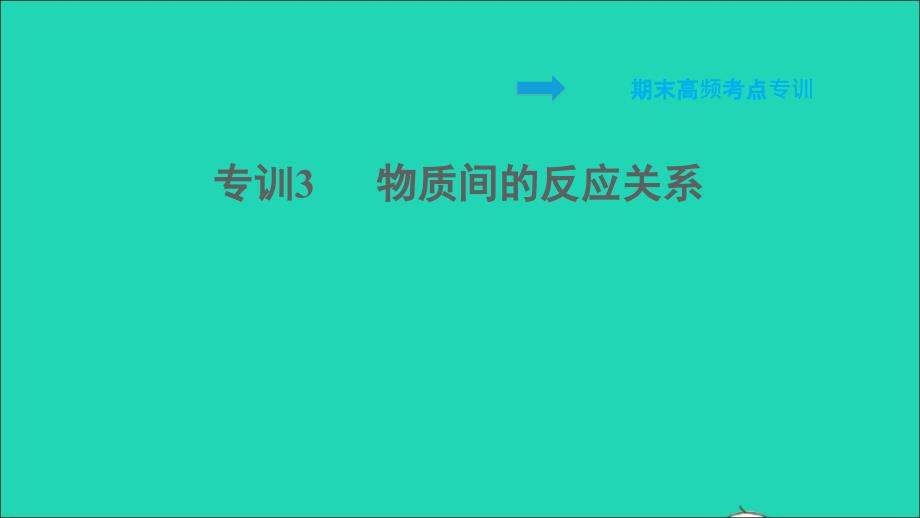 2022九年级化学全册期末专训3物质间的反应关系习题课件鲁教版五四制20220610256_第1页