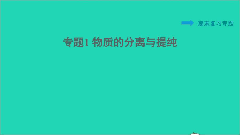 2022九年级化学下册期末复习专题1物质的分离与提纯习题课件新版粤教版20220614110_第1页