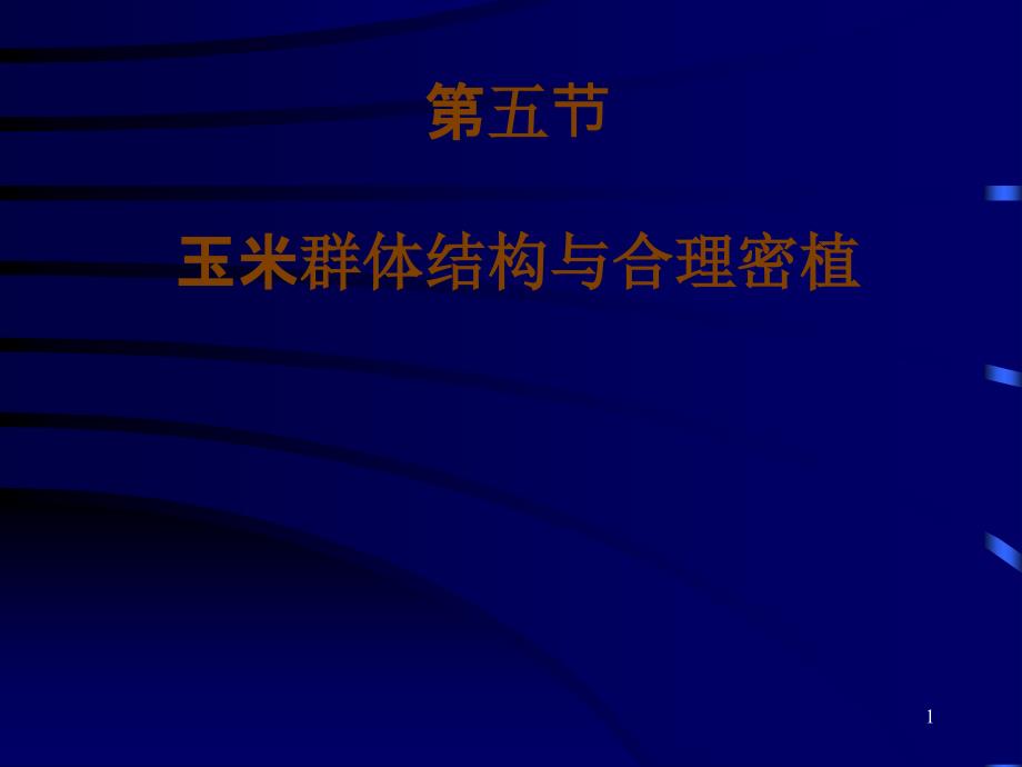 玉米群体结构与合理密植_第1页