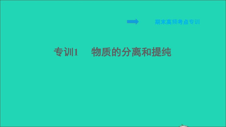 2022九年级化学全册期末专训1物质的分离和提纯习题课件鲁教版五四制20220610258_第1页