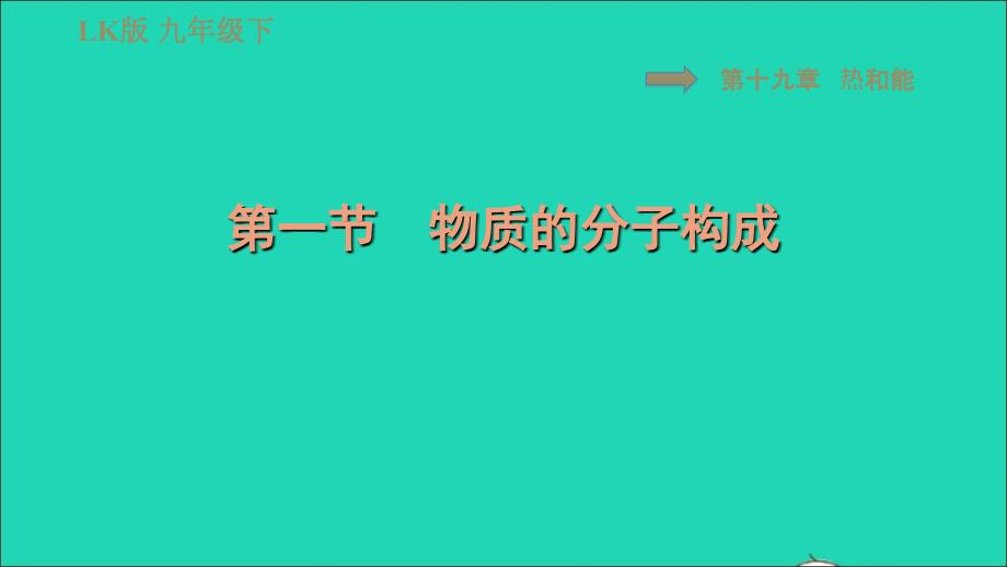 2022九年级物理下册第十九章热和能19.1物质的分子构成习题课件鲁科版五四制_第1页