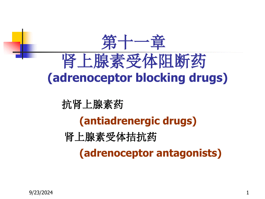 药理学课件 第11章肾上腺受体阻断药_第1页