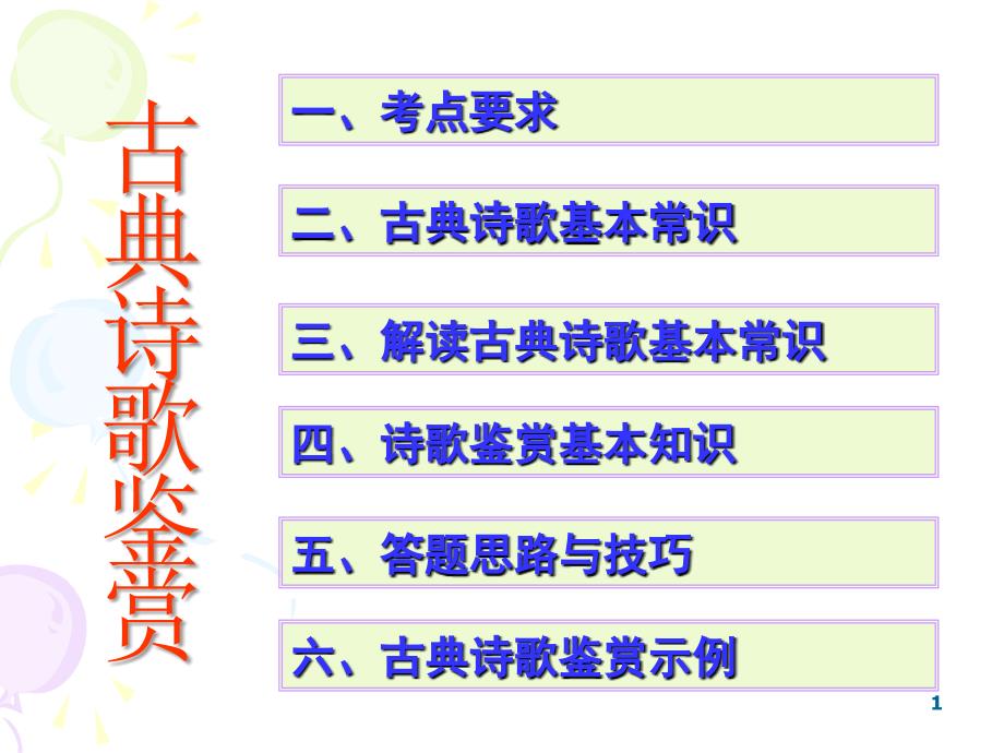 诗歌鉴赏表现手法_第1页