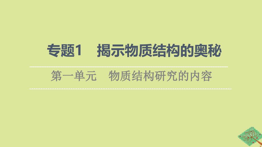 新教材高中化学专题1揭示物质结构的奥秘第1单元物质结构研究的内容课件苏教版选择性必修2_第1页