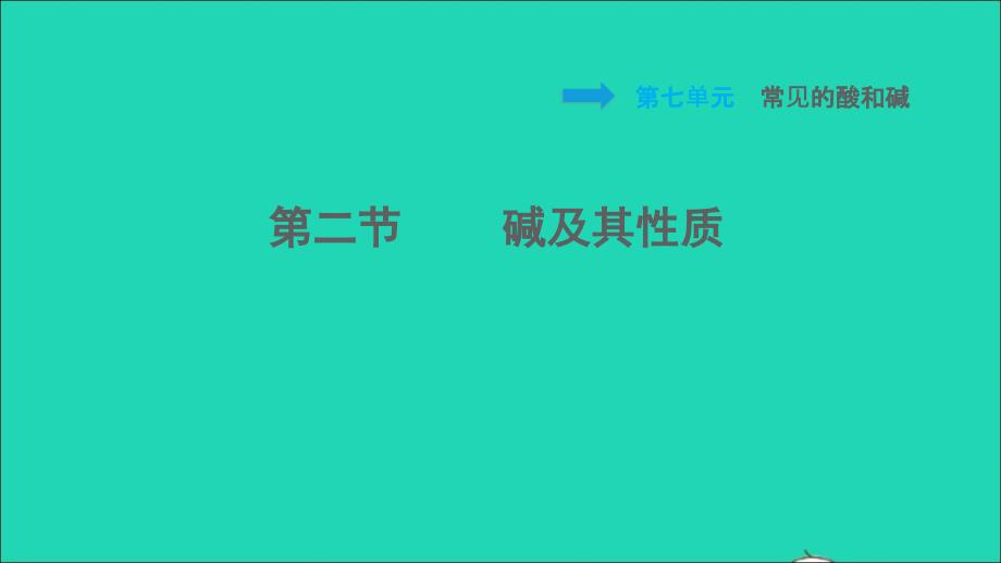 2022九年级化学下册第7单元常见的酸和碱7.2碱及其性质习题课件鲁教版_第1页