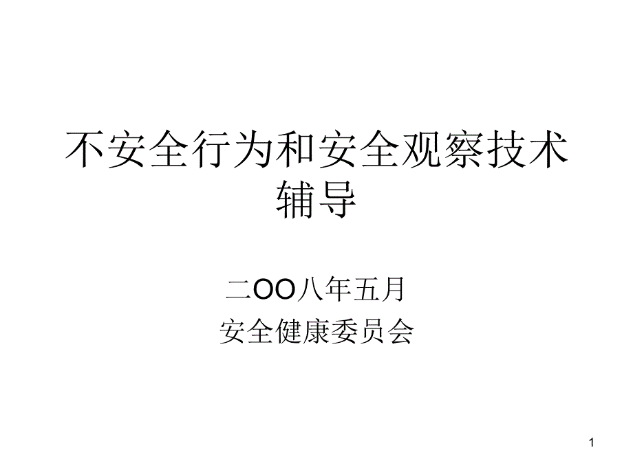 不安全行为和安全观察技术辅导_第1页