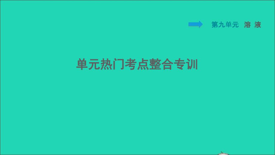 2022九年级化学下册第9单元溶液单元热门考点整合专训习题课件新版新人教版20220608415_第1页