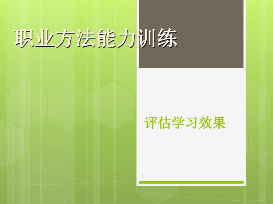 职业方法能力训练：评估学习效果_第1页