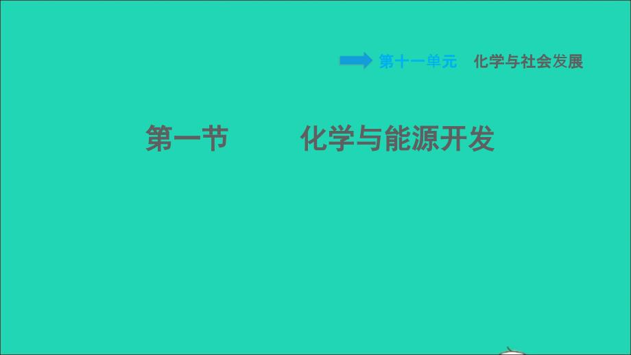 2022九年级化学下册第11单元化学与社会发展11.1化学与能源开发习题课件鲁教版_第1页