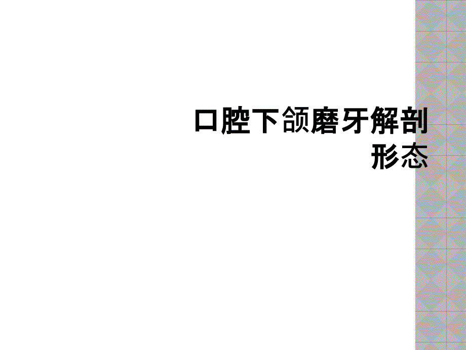 口腔下颌磨牙解剖形态_第1页