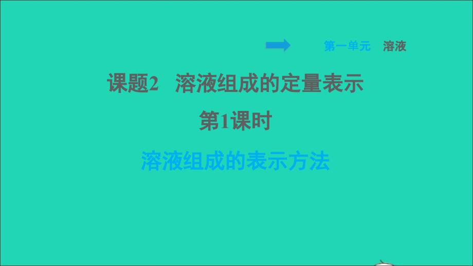 2022九年级化学全册第一单元溶液课题2溶液组成的定量表示第1课时溶液组成的表示方法习题课件鲁教版五四制20220610264_第1页