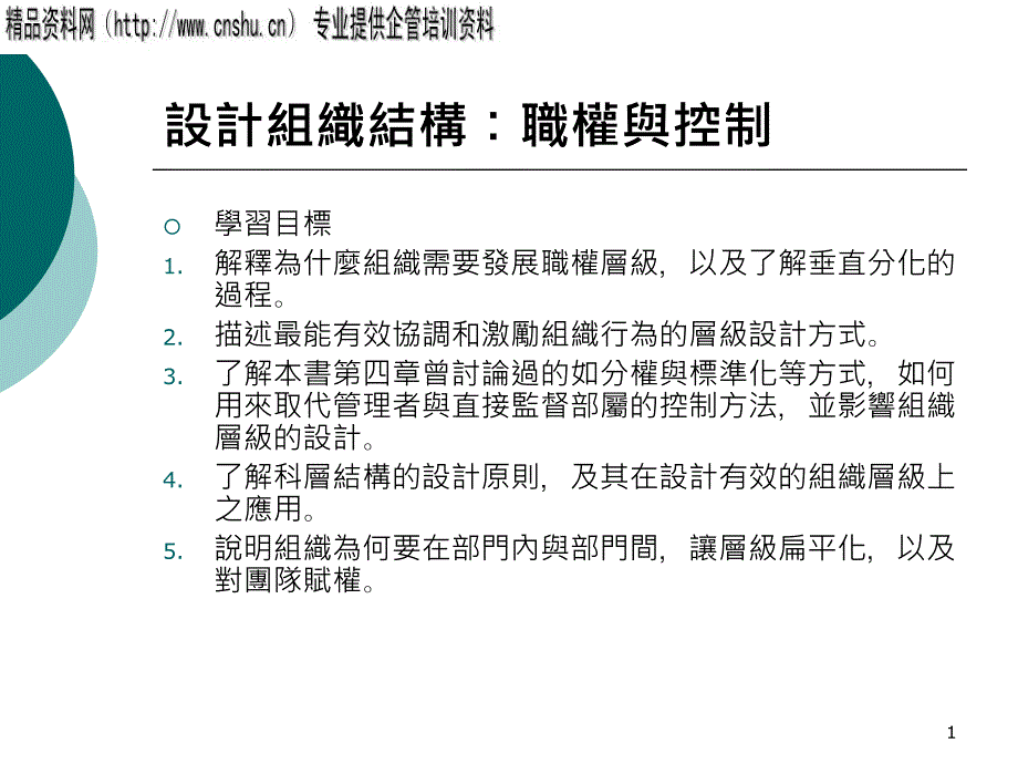 设计组织结构——职权与控制_第1页