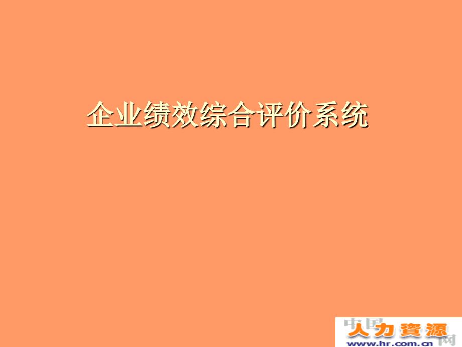 企业绩效综合评价系统_第1页