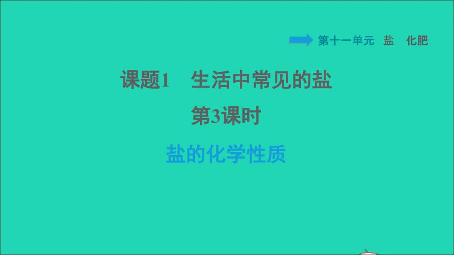 2022九年级化学下册第11单元盐化肥课题1生活中常见的盐第3课时盐的化学性质习题课件新版新人教版20220608446_第1页