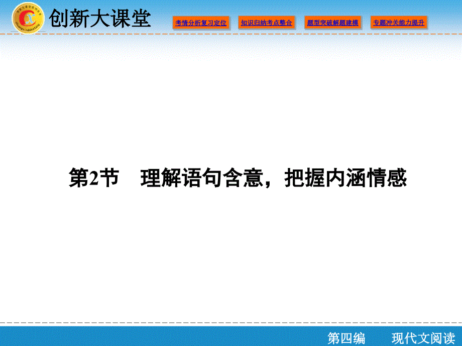 【创新大课堂】高考语文（新课标人教版）一轮总复习课件：第四编专题二散文阅读第2节_第1页