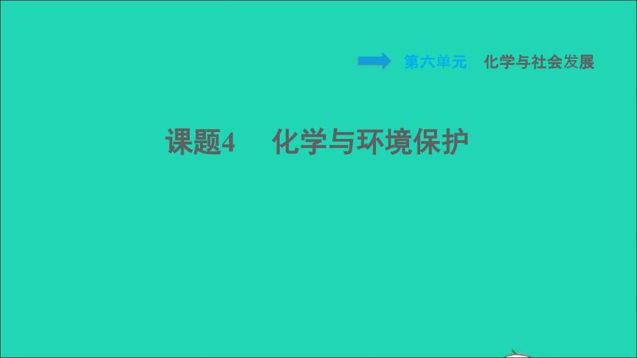 2022九年级化学全册第六单元化学与社会发展课题4化学与环境保护习题课件鲁教版五四制20220610292_第1页